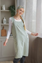 Load image into Gallery viewer, 100% Linen Japanese Apron in Sage