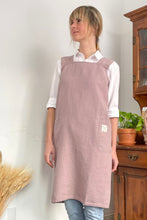 Load image into Gallery viewer, 100% Linen Japanese Apron in Oyster Rose