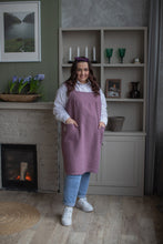 Load image into Gallery viewer, 100% Linen Japanese Apron in Lavender