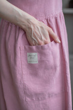 Load image into Gallery viewer, 100% Linen French Apron in Pink