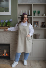 Load image into Gallery viewer, 100% Linen Japanese Apron in Natural