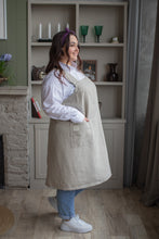 Load image into Gallery viewer, 100% Linen Japanese Apron in Natural