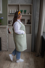 Load image into Gallery viewer, 100% Linen Japanese Apron in Sage