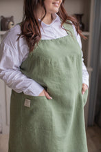 Load image into Gallery viewer, 100% Linen Japanese Apron in Thyme