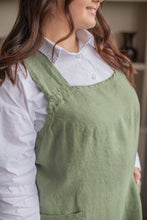 Load image into Gallery viewer, 100% Linen Japanese Apron in Thyme