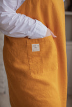 Load image into Gallery viewer, 100% Linen Japanese Apron in Mustard Yellow