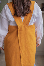Load image into Gallery viewer, 100% Linen Japanese Apron in Mustard Yellow