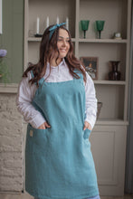 Load image into Gallery viewer, 100% Linen Japanese Apron in Azure