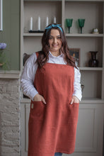 Load image into Gallery viewer, 100% Linen Japanese Apron in Terracotta