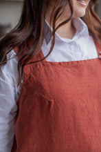 Load image into Gallery viewer, 100% Linen Japanese Apron in Terracotta
