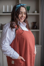 Load image into Gallery viewer, 100% Linen Japanese Apron in Terracotta