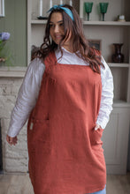 Load image into Gallery viewer, 100% Linen Japanese Apron in Terracotta