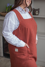 Load image into Gallery viewer, 100% Linen Japanese Apron in Terracotta