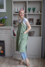 Load image into Gallery viewer, 100% Linen French Apron in Thyme