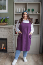 Load image into Gallery viewer, 100% Linen Japanese Apron in Violet