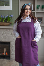 Load image into Gallery viewer, 100% Linen Japanese Apron in Violet