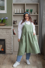 Load image into Gallery viewer, 100% Linen French Apron in Thyme