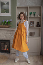 Load image into Gallery viewer, 100% Linen French Apron in Mustard Yellow