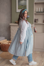 Load image into Gallery viewer, 100% Linen Cottage Dress Apron in Light Blue