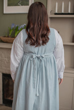 Load image into Gallery viewer, 100% Linen Cottage Dress Apron in Light Blue