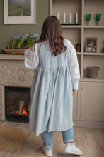 Load image into Gallery viewer, 100% Linen Cottage Dress Apron in Light Blue