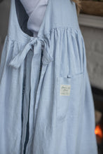 Load image into Gallery viewer, 100% Linen Cottage Dress Apron in Light Blue