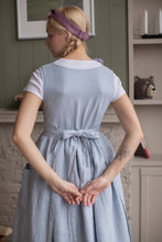 Load image into Gallery viewer, 100% Linen Cottage Dress Apron in Light Blue