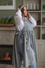 Load image into Gallery viewer, 100% Linen Cottage Dress Apron in BlueGrey
