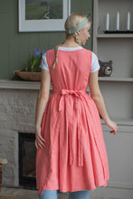 Load image into Gallery viewer, 100% Linen Cottage Dress Apron in Coral
