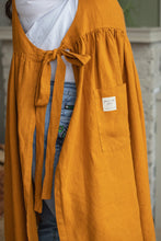 Load image into Gallery viewer, 100% Linen Cottage Dress Apron in Turmeric
