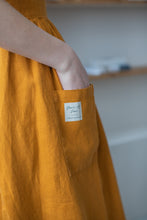 Load image into Gallery viewer, 100% Linen Cottage Dress Apron in Turmeric