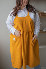 Load image into Gallery viewer, 100% Linen French Apron in Mustard Yellow