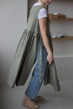 Load image into Gallery viewer, 100% Linen Cottage Dress Apron in Thyme