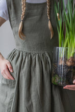 Load image into Gallery viewer, 100% Linen Cottage Dress Apron in Thyme