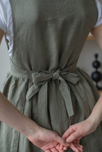 Load image into Gallery viewer, 100% Linen Cottage Dress Apron in Thyme