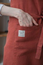 Load image into Gallery viewer, 100% Linen Italian Apron in Terracotta