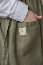 Load image into Gallery viewer, 100% Linen Cottage Dress Apron in Thyme