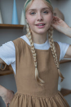 Load image into Gallery viewer, 100% Linen Cottage Dress Apron in Caramel