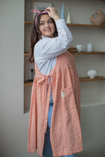 Load image into Gallery viewer, 100% Linen Cottage Dress Apron in Checkered Terracotta
