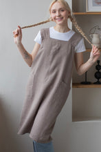 Load image into Gallery viewer, 100% Linen Japanese Apron in Truffle