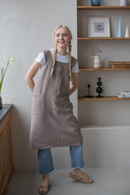 Load image into Gallery viewer, 100% Linen Japanese Apron in Truffle