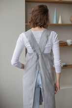 Load image into Gallery viewer, 100% Linen Japanese Apron in Light Grey