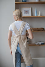 Load image into Gallery viewer, 100% Linen Japanese Apron in Ecru