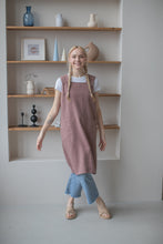 Load image into Gallery viewer, 100% Linen Japanese Apron in Mauve
