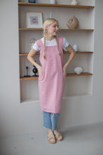 Load image into Gallery viewer, 100% Linen Japanese Apron in Pink