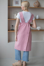 Load image into Gallery viewer, 100% Linen Japanese Apron in Pink