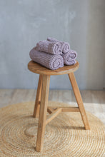 Load image into Gallery viewer, Linen Waffle Face Towel in Lilac - Set of 2