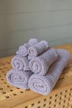 Load image into Gallery viewer, Linen Waffle Face Towel in Lilac - Set of 2