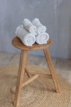 Load image into Gallery viewer, Linen Waffle Face Towel in White - Set of 2