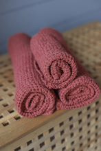 Load image into Gallery viewer, Linen Waffle Hand Towel in Peach